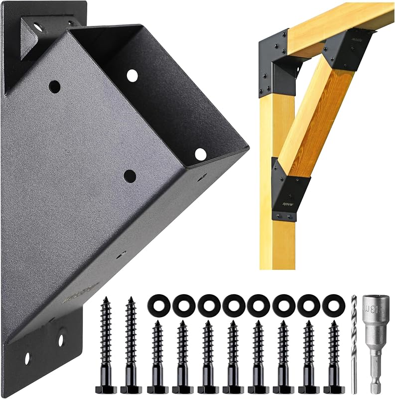 2 Soportes ángulo 45° para madera 4x4 Pergola