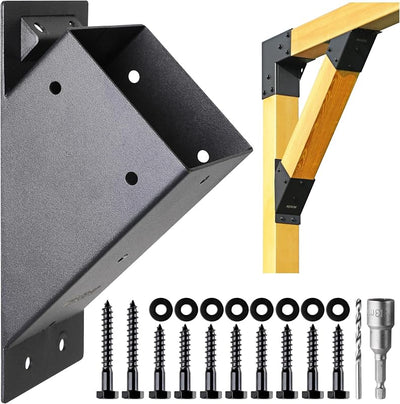 2 Soportes ángulo 45° para madera 4x4 Pergola