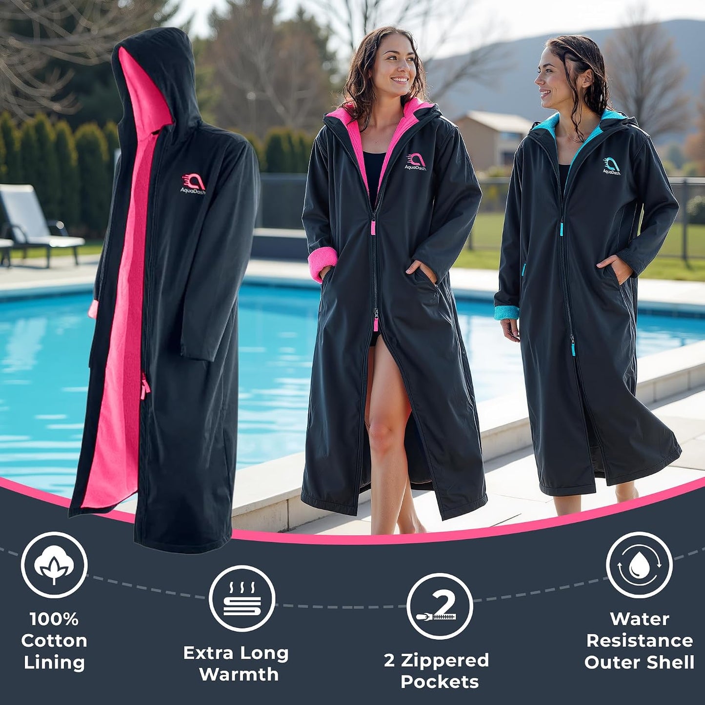 Parka de baño unisex adultos algodón natural