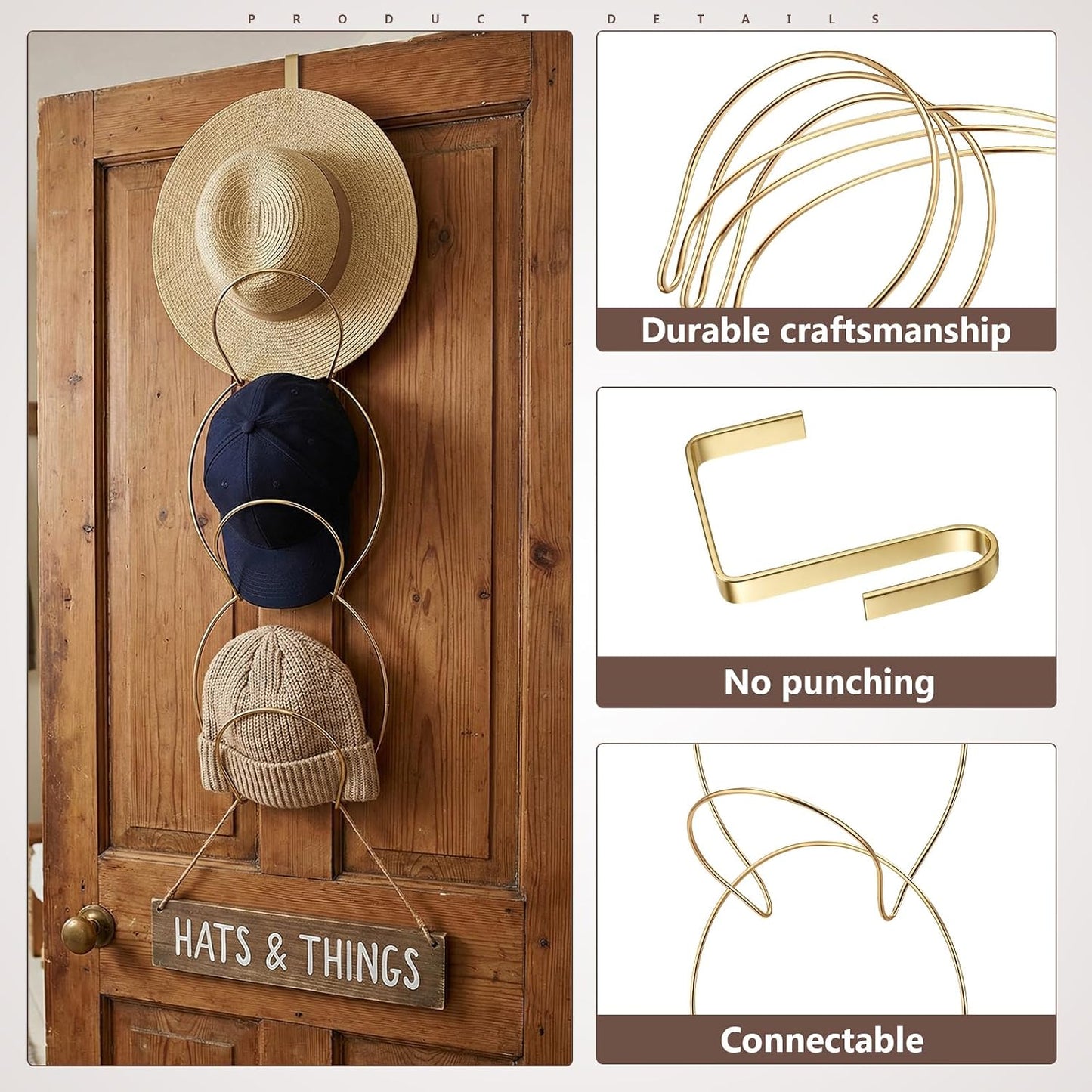 16 Pzas Soporte Sombrero Peluca Colgante Pared