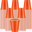 100 Vasos Plástico 12oz Color Naranja para Fiesta