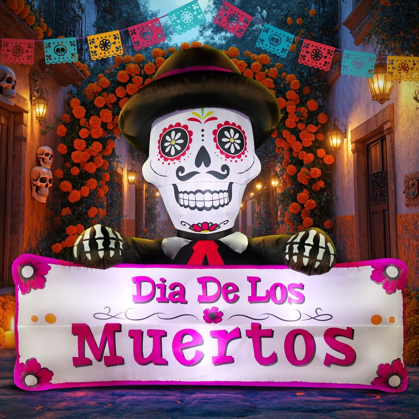 Decoración inflable Halloween 6ft luces LED patio