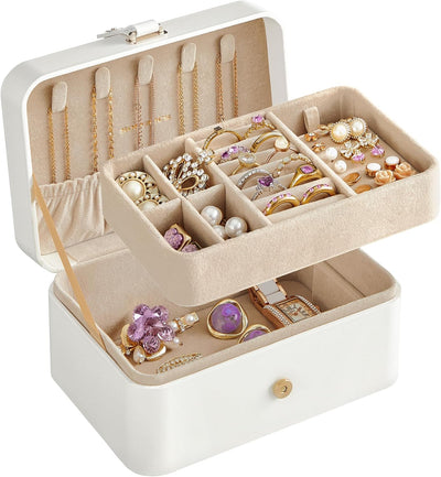 Caja organizadora joyas 2 capas viaje con gran capacidad