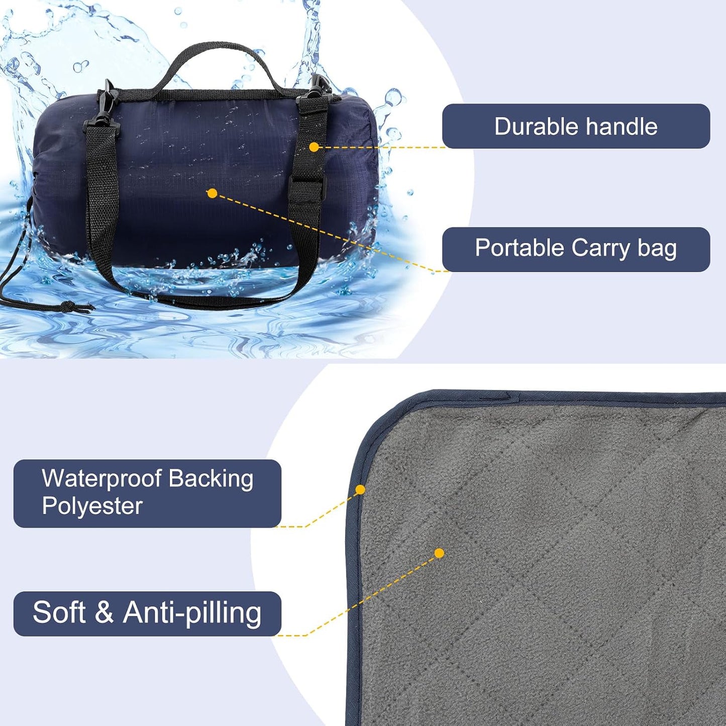 2 Manta acolchada impermeable plegable camping