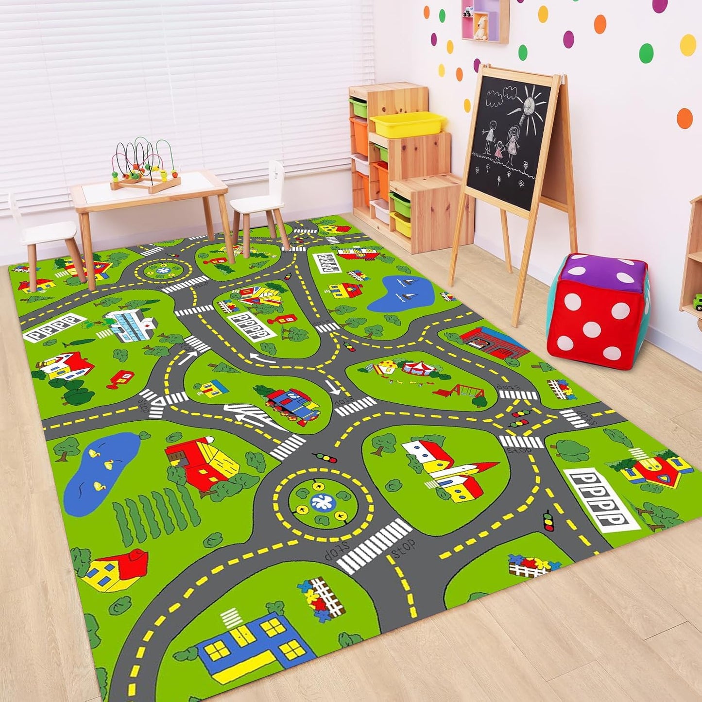 Alfombra antiderrap mapa ciudad para niños 200x150cm
