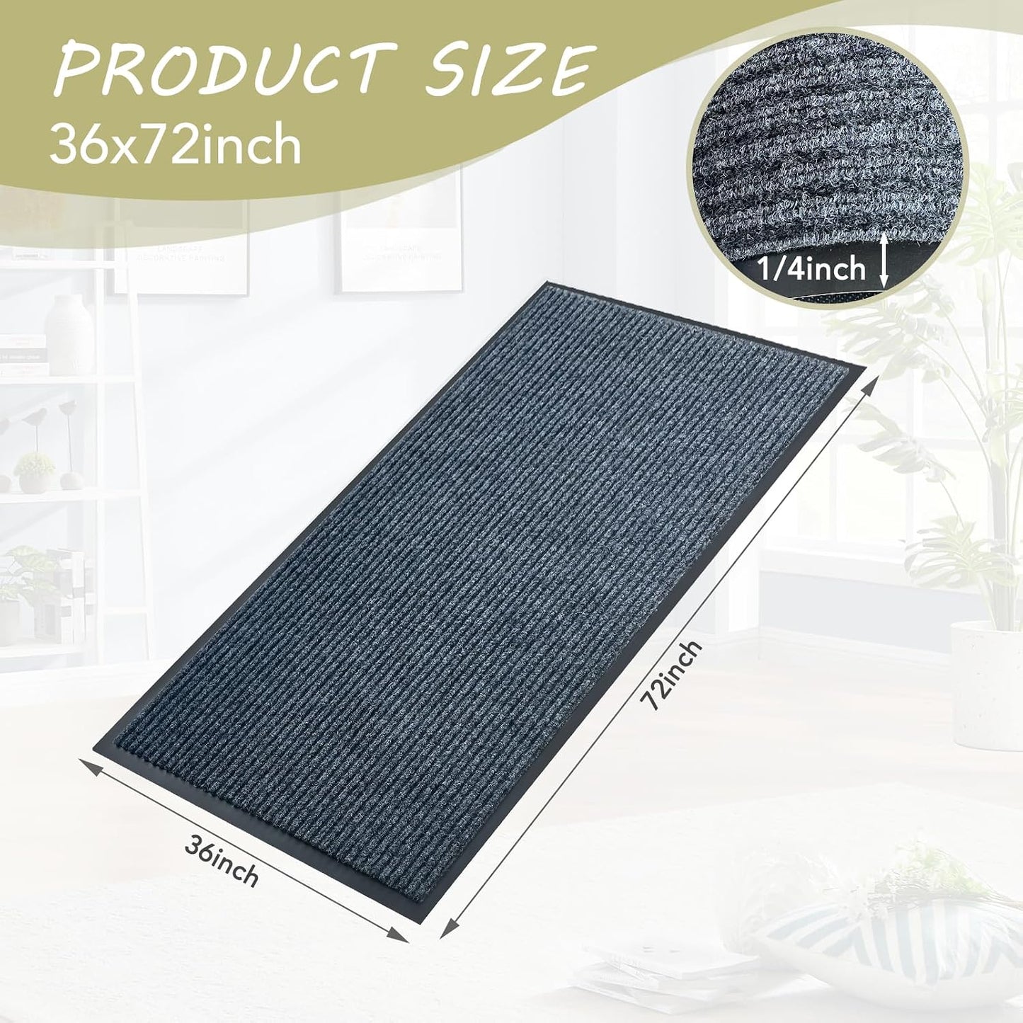 Tapete puerta 3x6ft bienvenida impermeable interior exterior