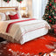 Tapete navideño 5x7ft rojo con muñeco de nieve antiderrap
