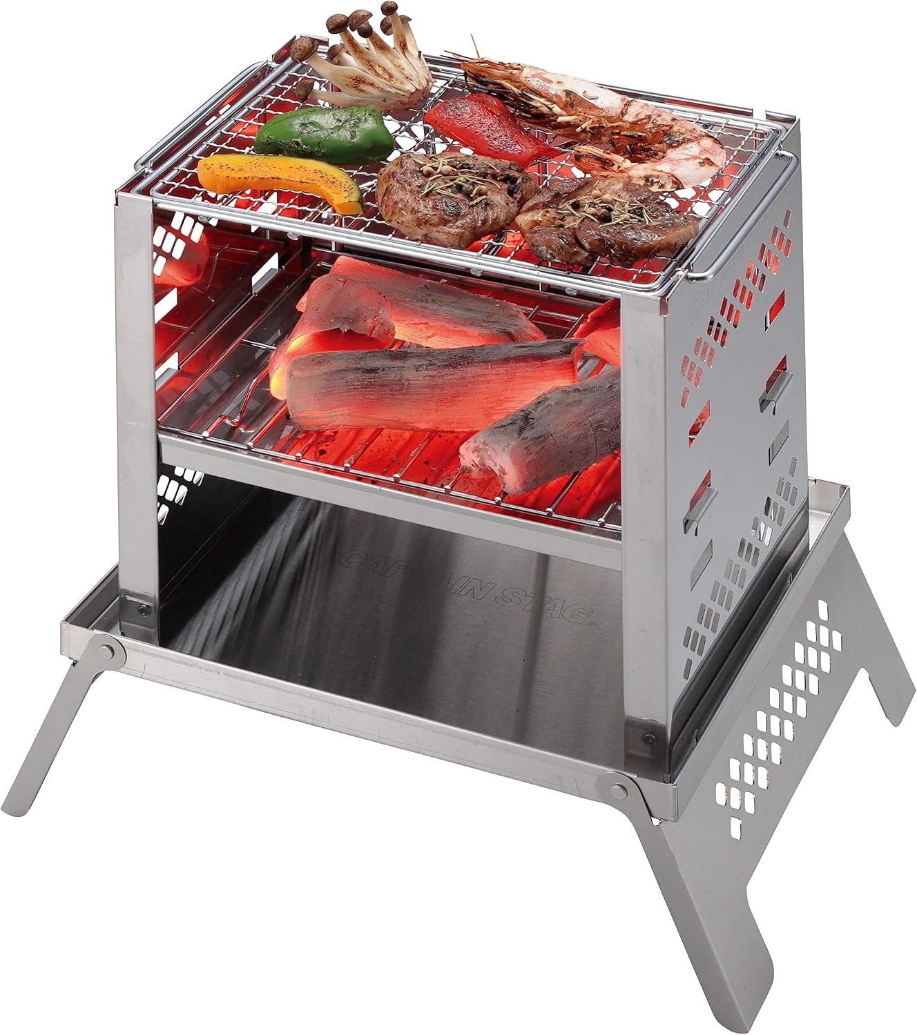 Soporte hoguera acero inox color plateado