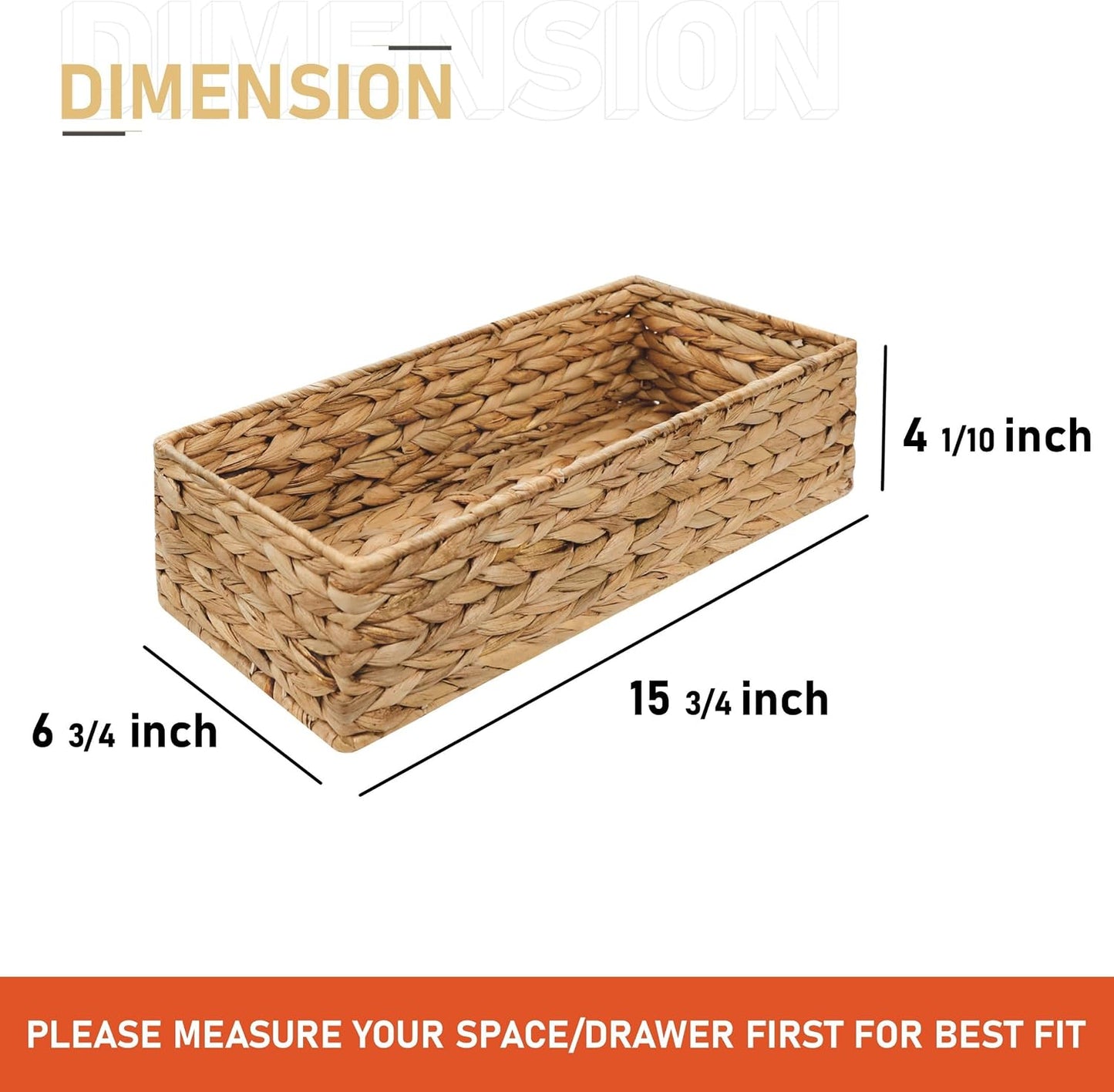 2 Cestas Mimbre Almacenamiento 15.7x6.7" Decorativas