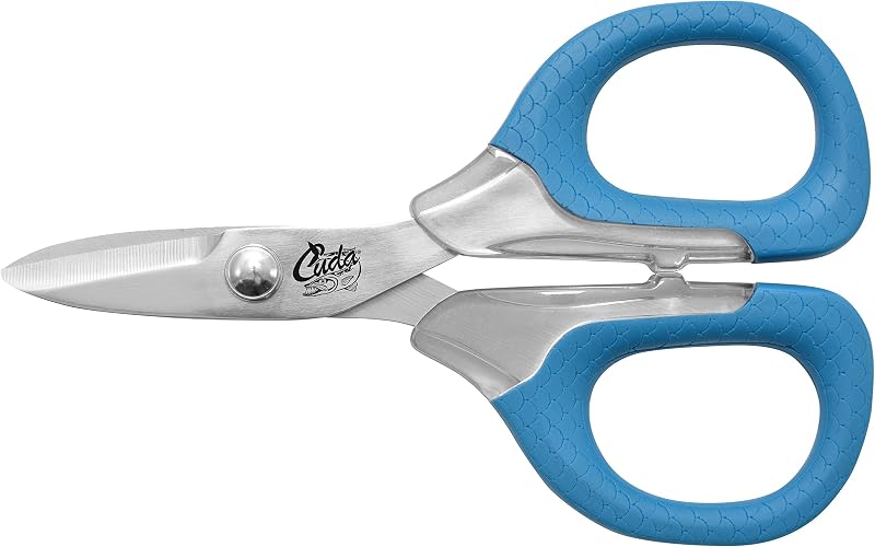 Tijeras pesca titanio 5.5pulg para línea trenzada y mono bordes dentados