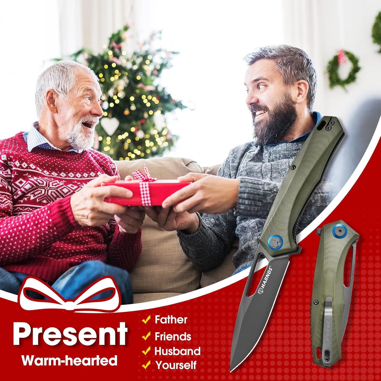 Cuchillo plegable acero D2 3.66pulg con clip G10 EDC