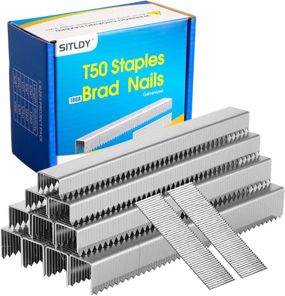 Grapas T50 5400uds 5 tamaños clavos Brad galvanizado pack