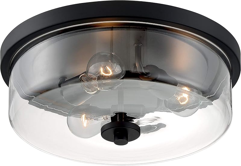 Lámpara empotrada 3 luces cristal negro mate