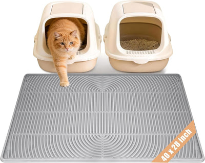 Tapete silicona gatos 40x28pulg impermeable suave patas