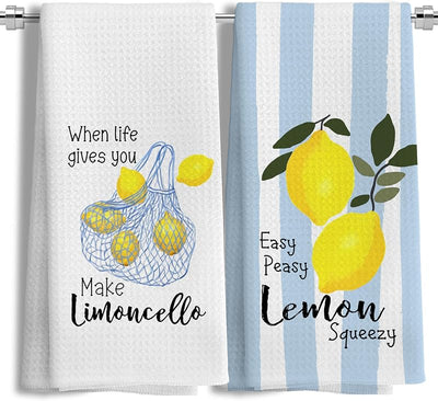 Set 2 paños cocina limón 16x24pulg decoración