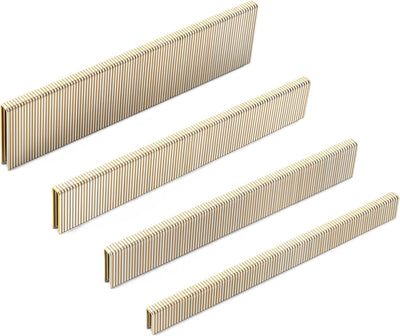 Grapas corona estrecha 1/4 pulg galvanizadas doradas 18 GA