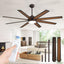 Ventilador techo 65pulg bronce luces control remoto motor CC