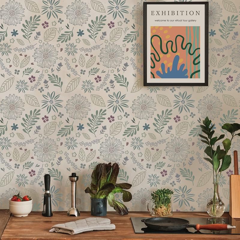 Plantilla pared florales margaritas 12x16pulg