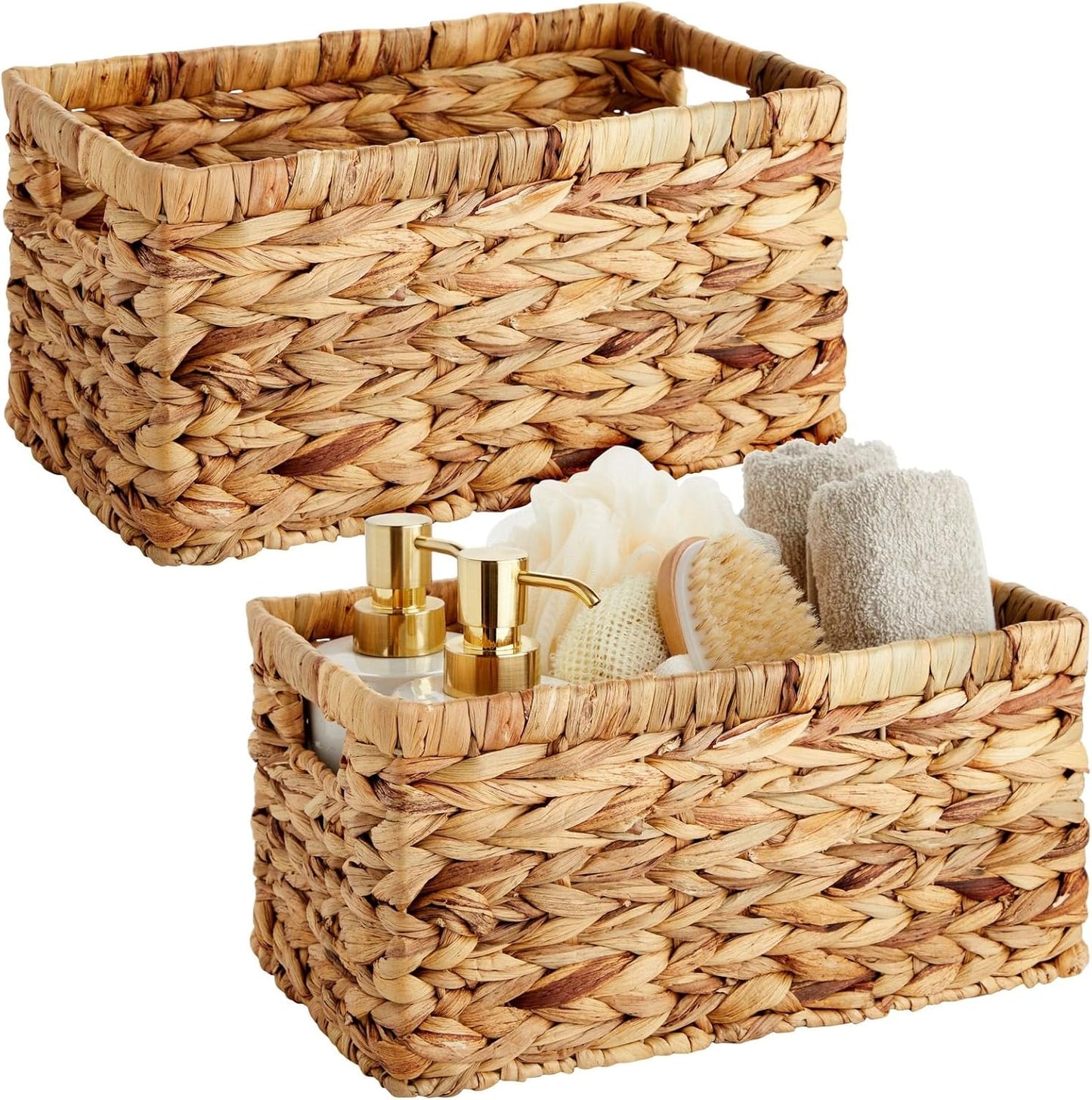 Cesta mimbre rectangular 12.7x7.5x6" set 2