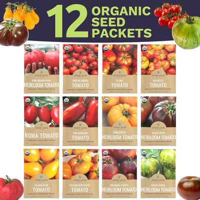 Pack 9 semillas tomate orgánicas Brandywine rosa cebra verde