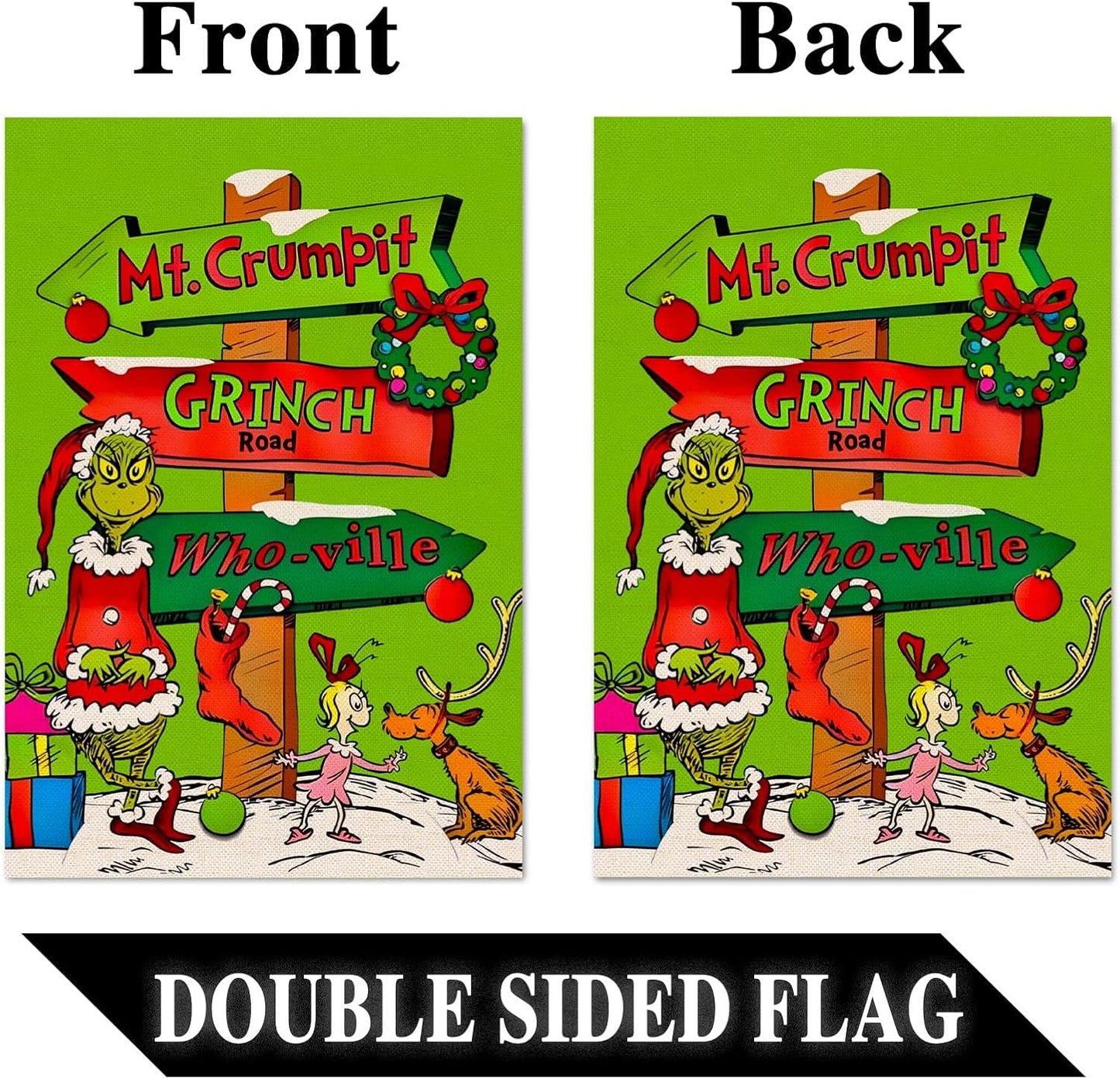 Bandera jardín Feliz Navidad doble tamaño decoración