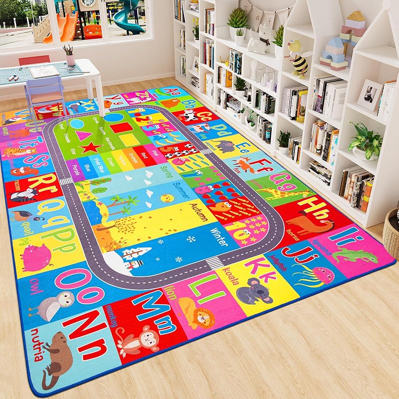 Alfombra educativa para niños ABC números colores animales