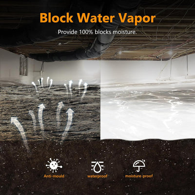 Barrera vapor 10x50pulg plástico blanco resistente