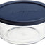 Recipiente vidrio almacenar alimentos con tapa azul 4 tazas