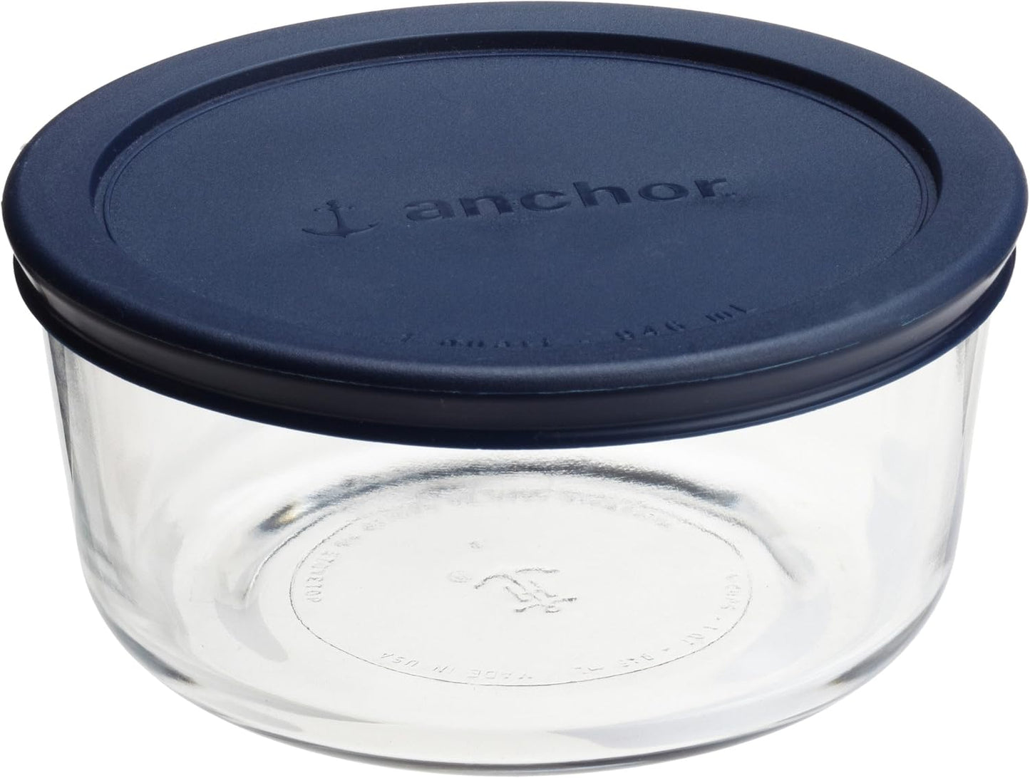 Recipiente vidrio almacenar alimentos con tapa azul 4 tazas