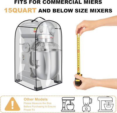 Cubierta mezcladora comercial PVC transparente 15qt