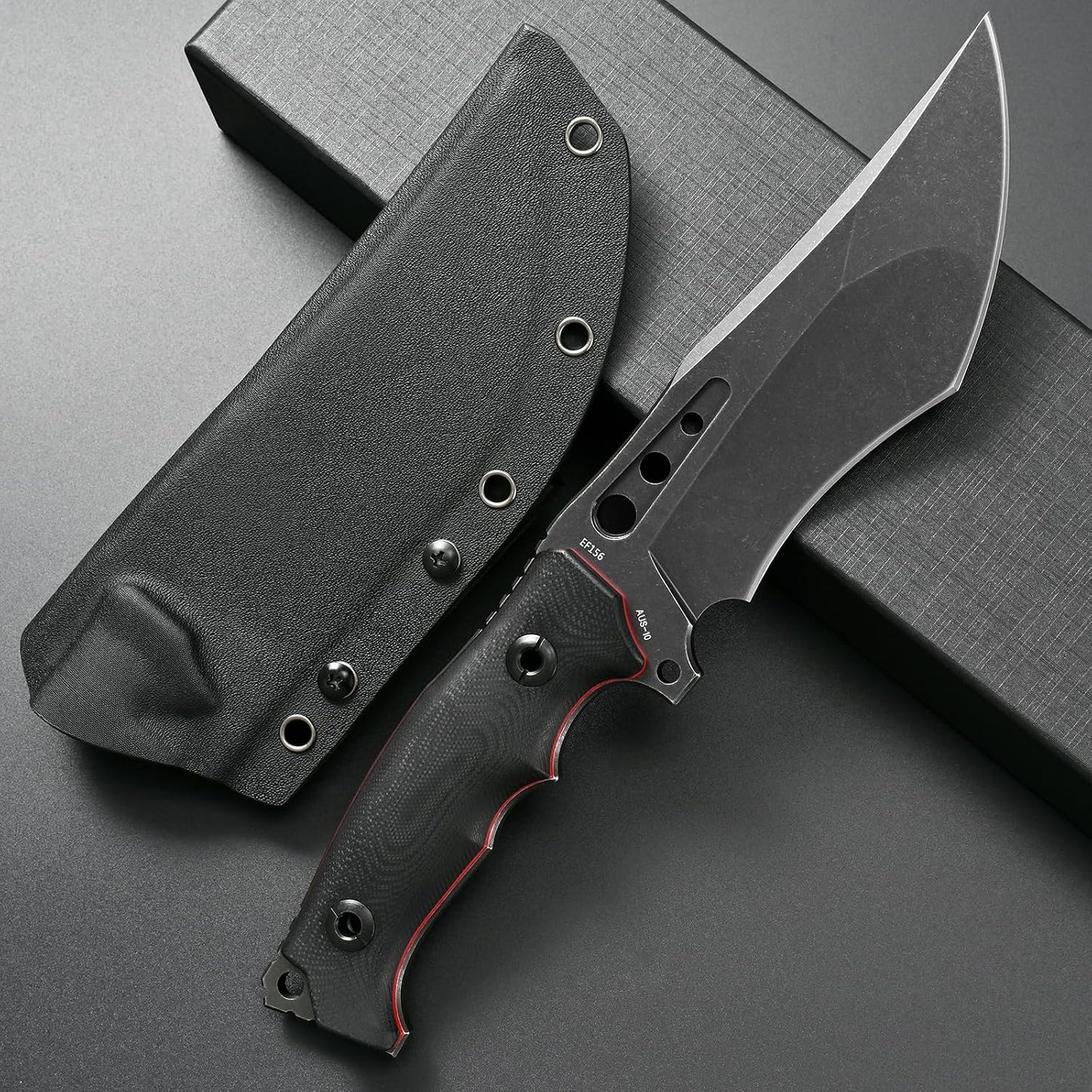 Cuchillo EDC Hoja AUS-10 G10 Mango Negro
