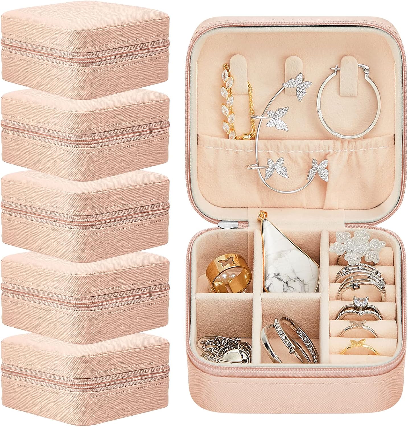 Caja joyas portátil piel sintética para dama de honor