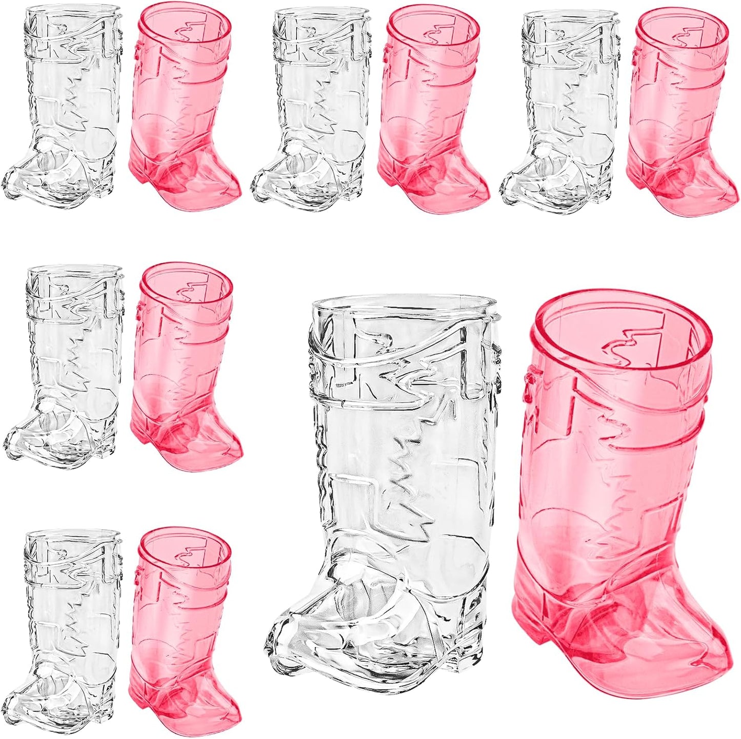 12 Pzas Vasos Chupito Bota Vaquero Reutilizables