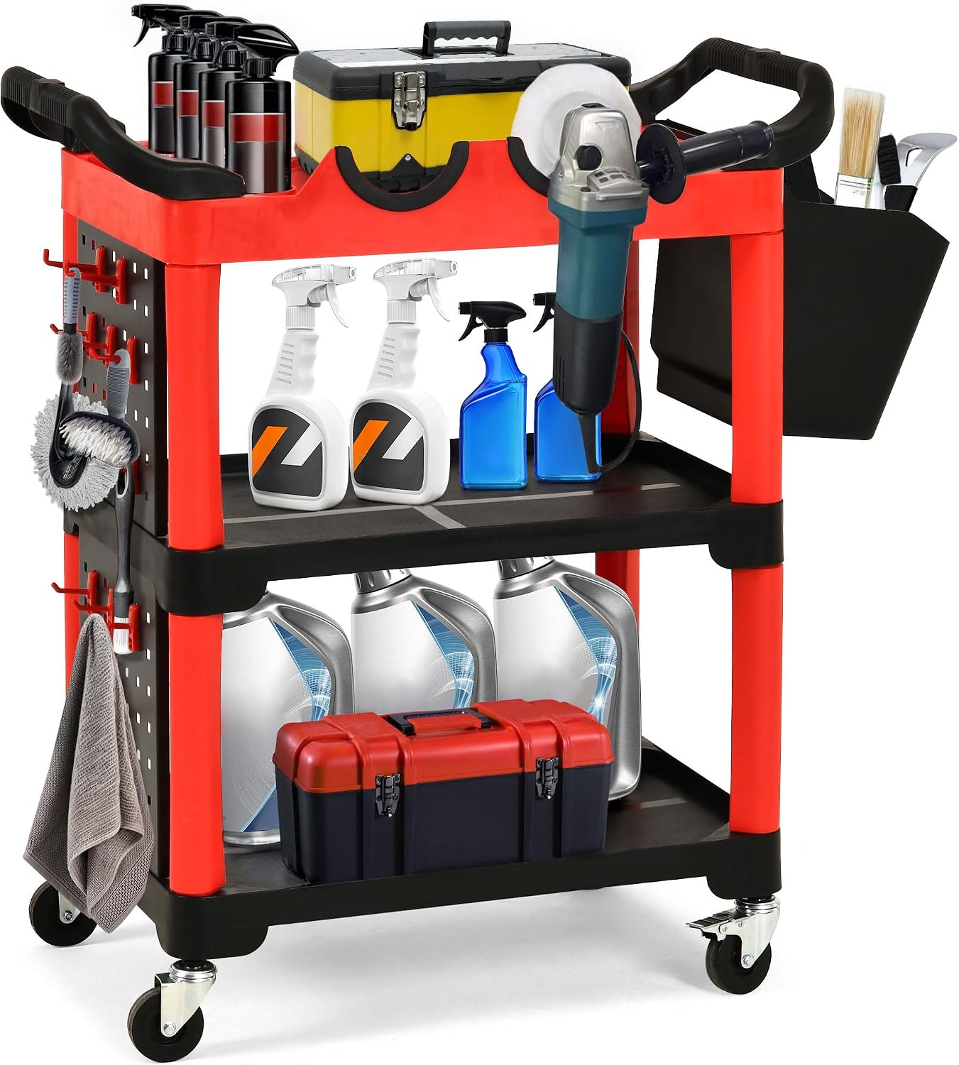 Carro detalle auto con ruedas 3 niveles soportes