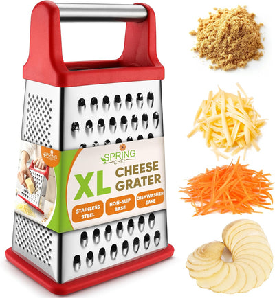 Rallador acero inox 4 lados XL para queso y zanahoria