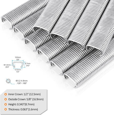 Grapas anillo cerdo acero galvanizado 1/2-5/8 pulg neumática