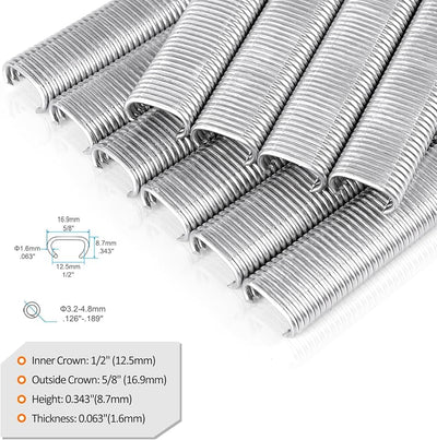 Grapas anillo cerdo acero galvanizado 1/2-5/8 pulg neumática