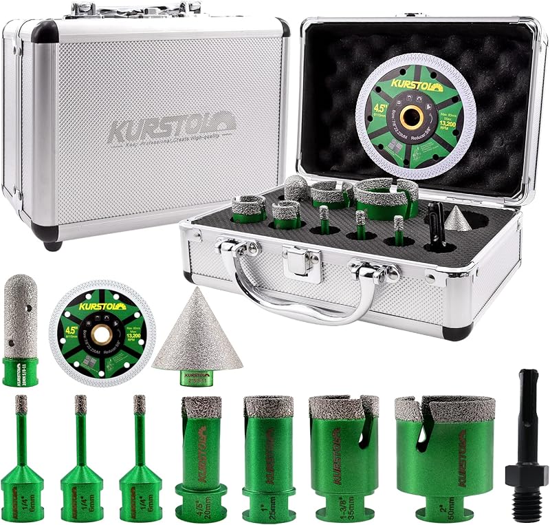 Kit brocas diamante biseladora 2 dedo SDS 5/8-11 disco