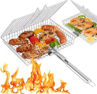 Juego cestas parrilla acero inox XL L con mango