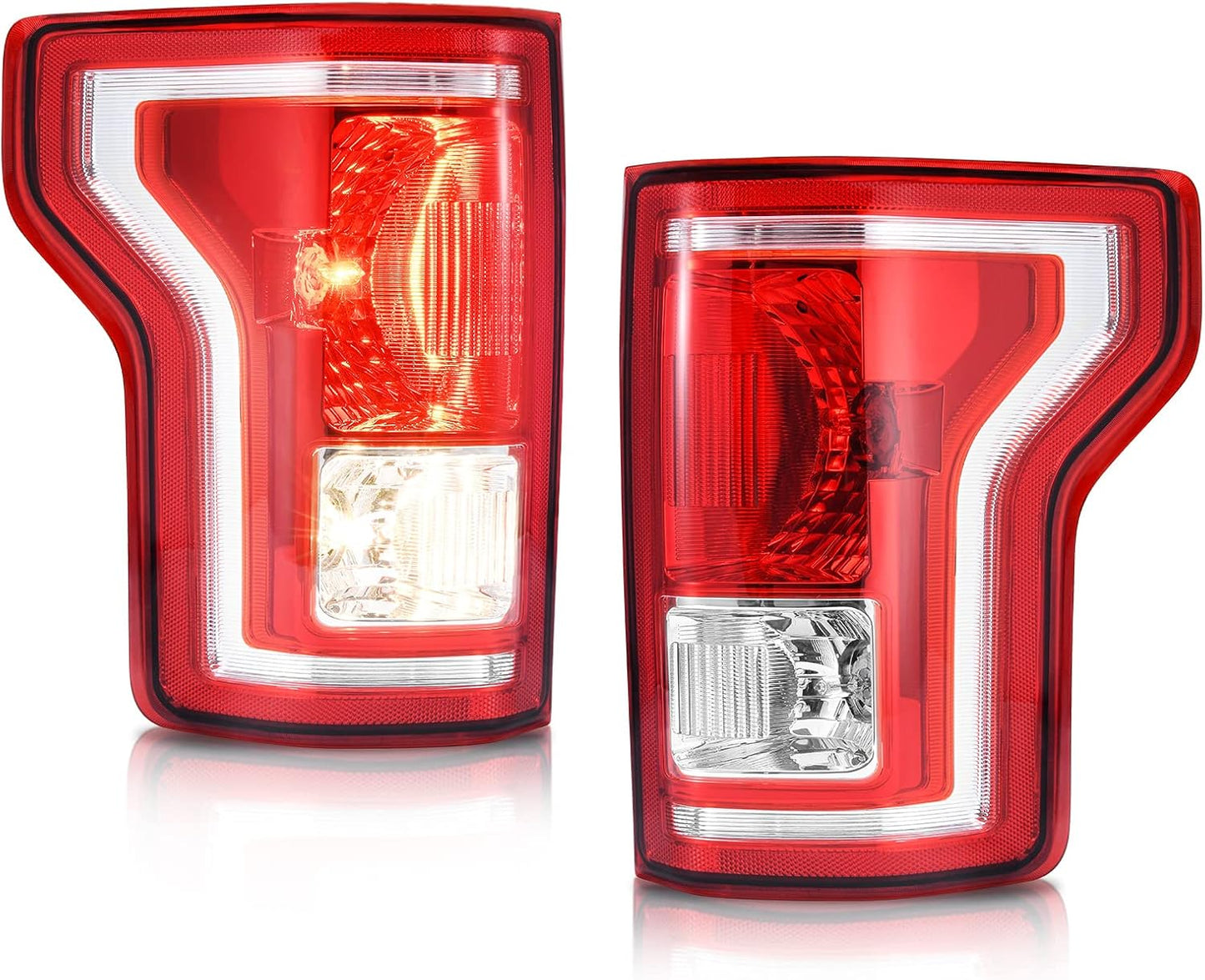 Luces traseras comp Ford F-150 15- rojo transparente pares