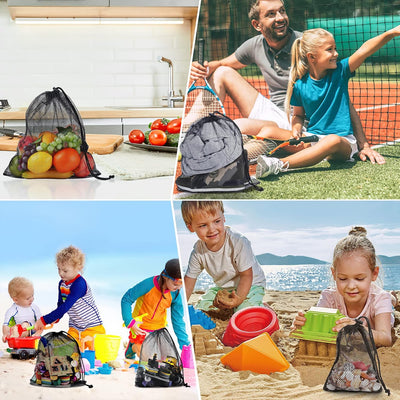 12 Pzas Bolsas Malla con Cordón para Lavandería