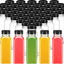 150 Botellas Plástico 8oz Tapas Negras Reutiliz.