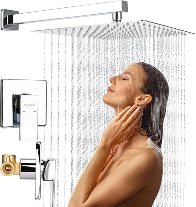 Grifo ducha lluvia 10pulg cuadrado acero inox