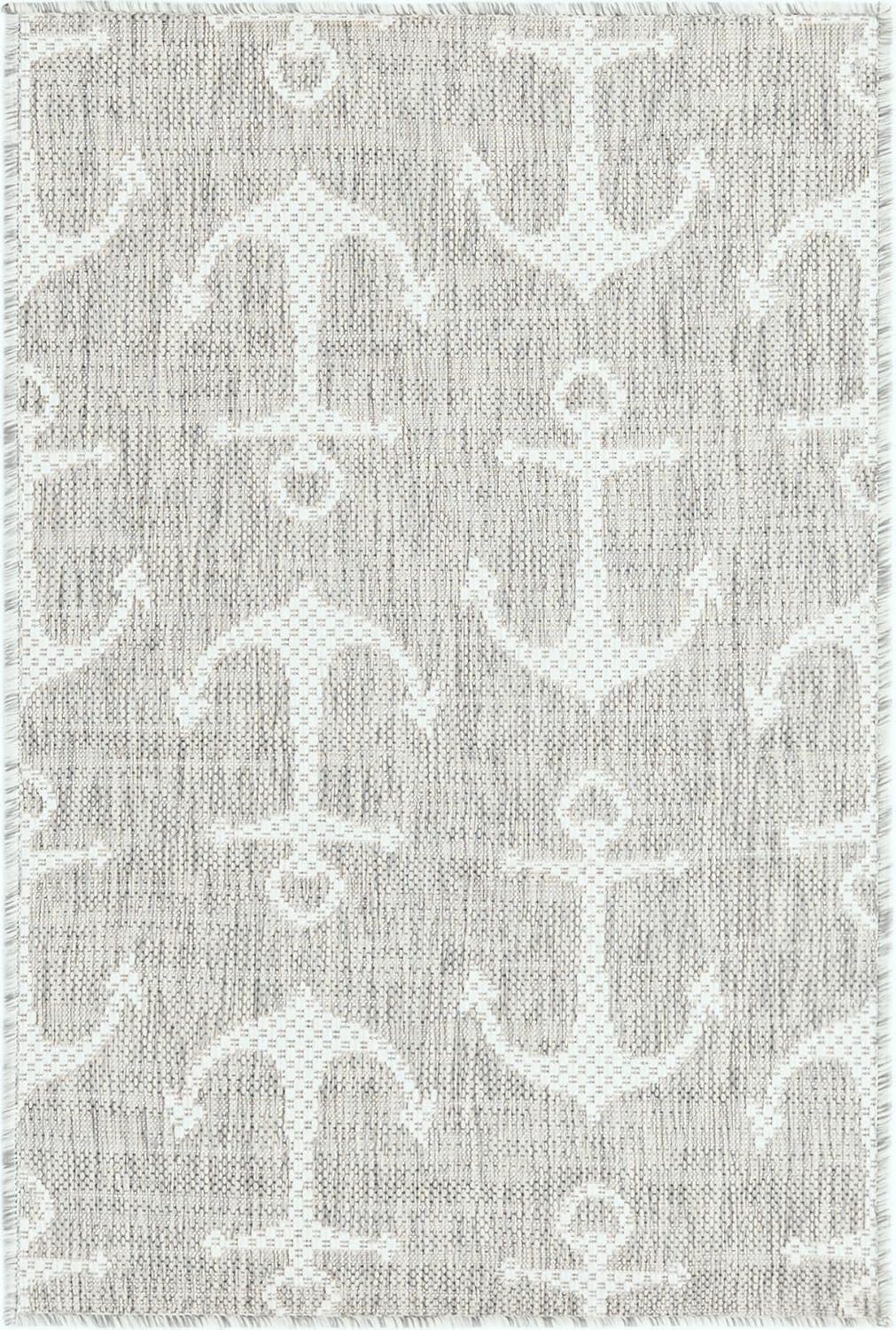 Alfombra rectangular Outdoor Coastal 2x2x3x1pulg gris/marfil