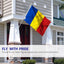 Bandera Rumania 3x5ft poliéster ojales latón doble costura
