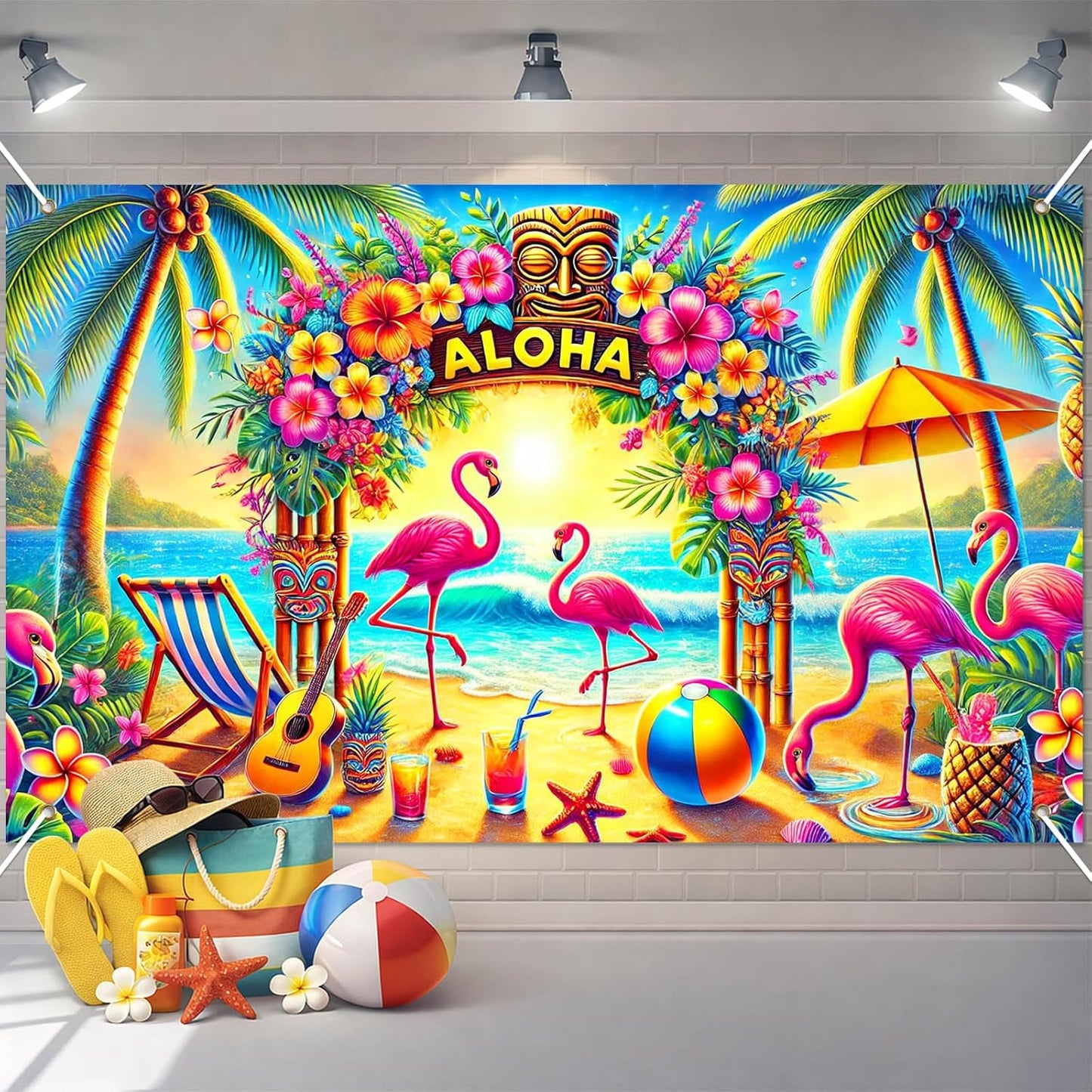 Pancarta verano 71x43pulg letrero floral