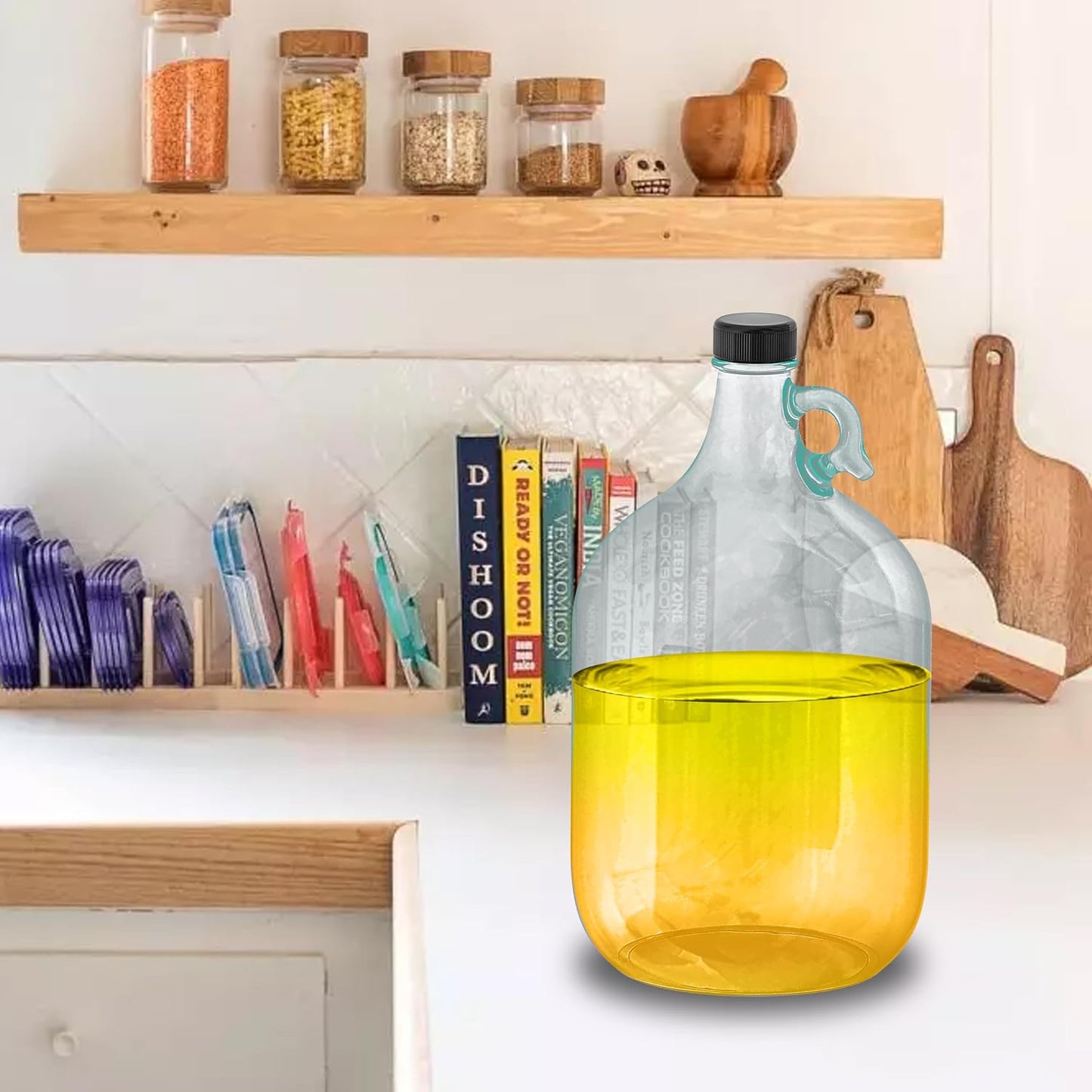 Tarro vidrio 1gal con tapa 38mm para fermentar bebidas