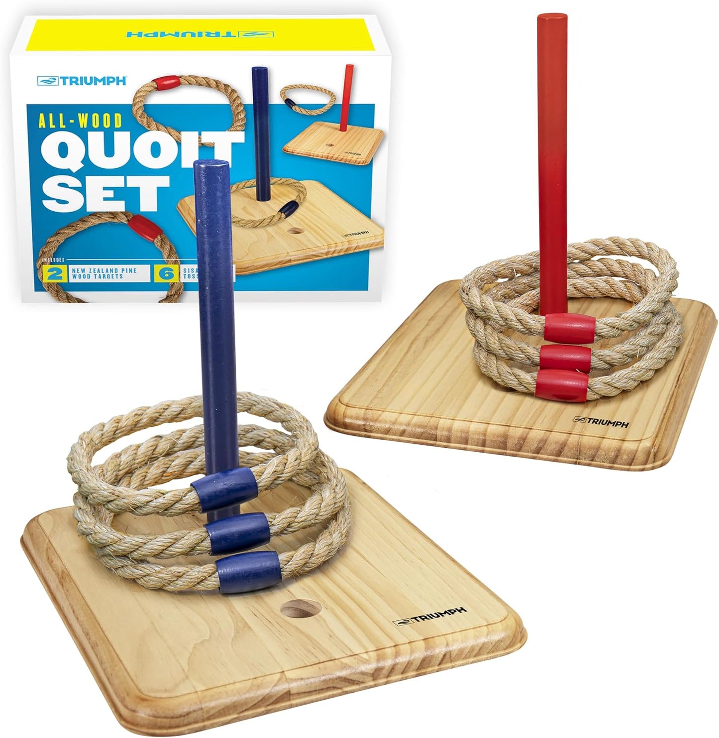 Set 2 objetivos 6 anillos sisal madera calidad