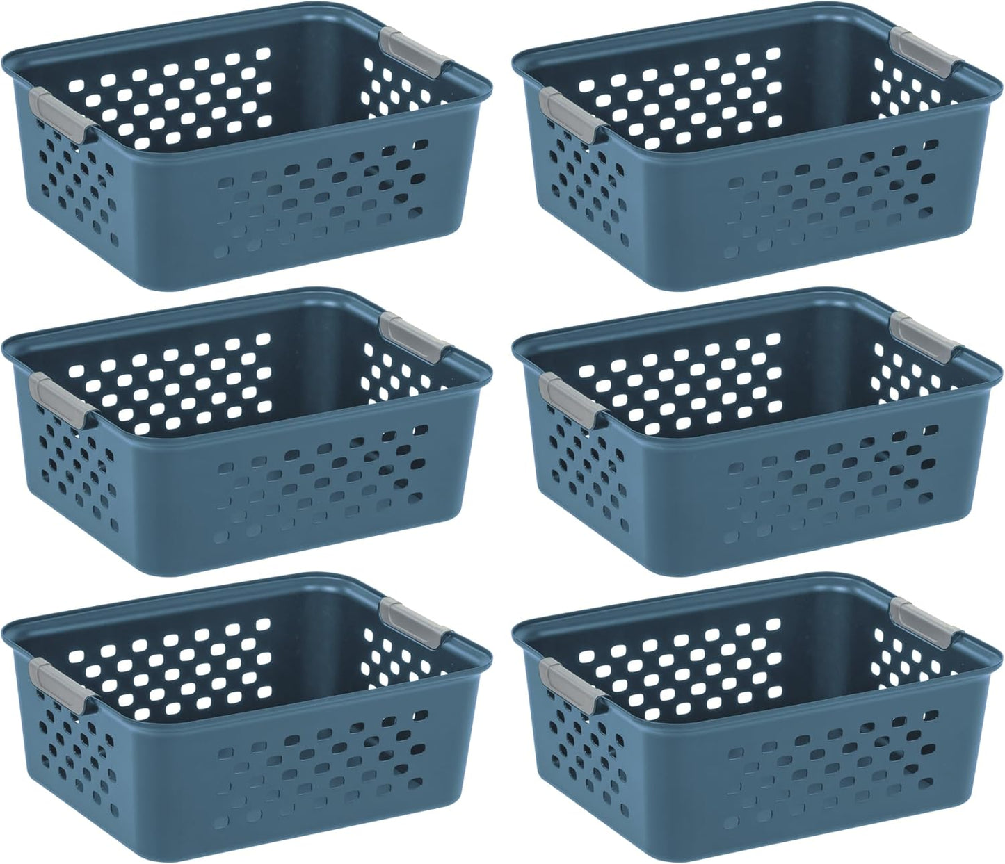 Cesta plástico azul marino set 6 para despensa gabinete