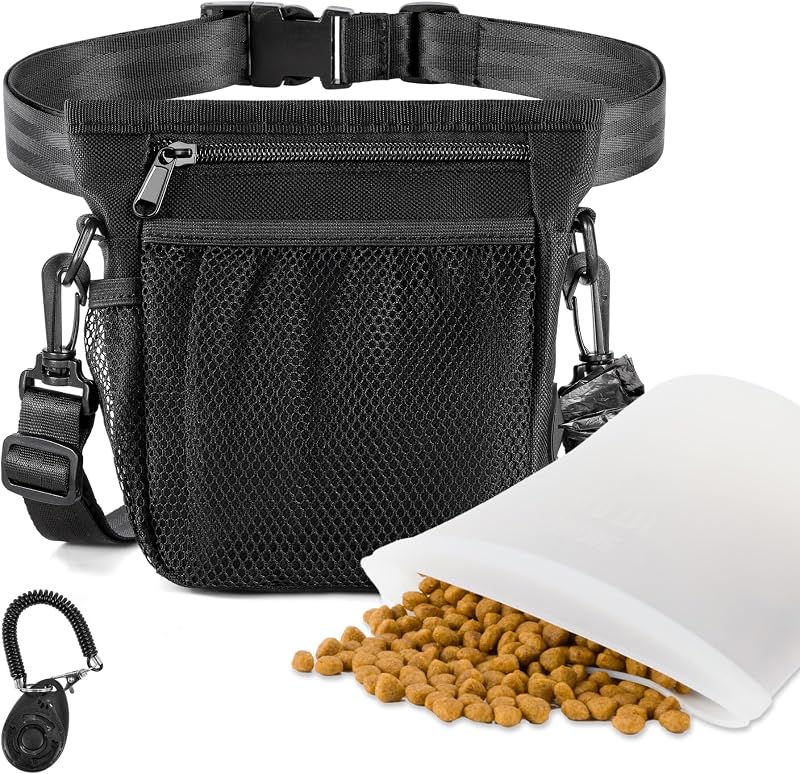 Bolsa golosinas perros silicona 2 tazas ajustable hombro